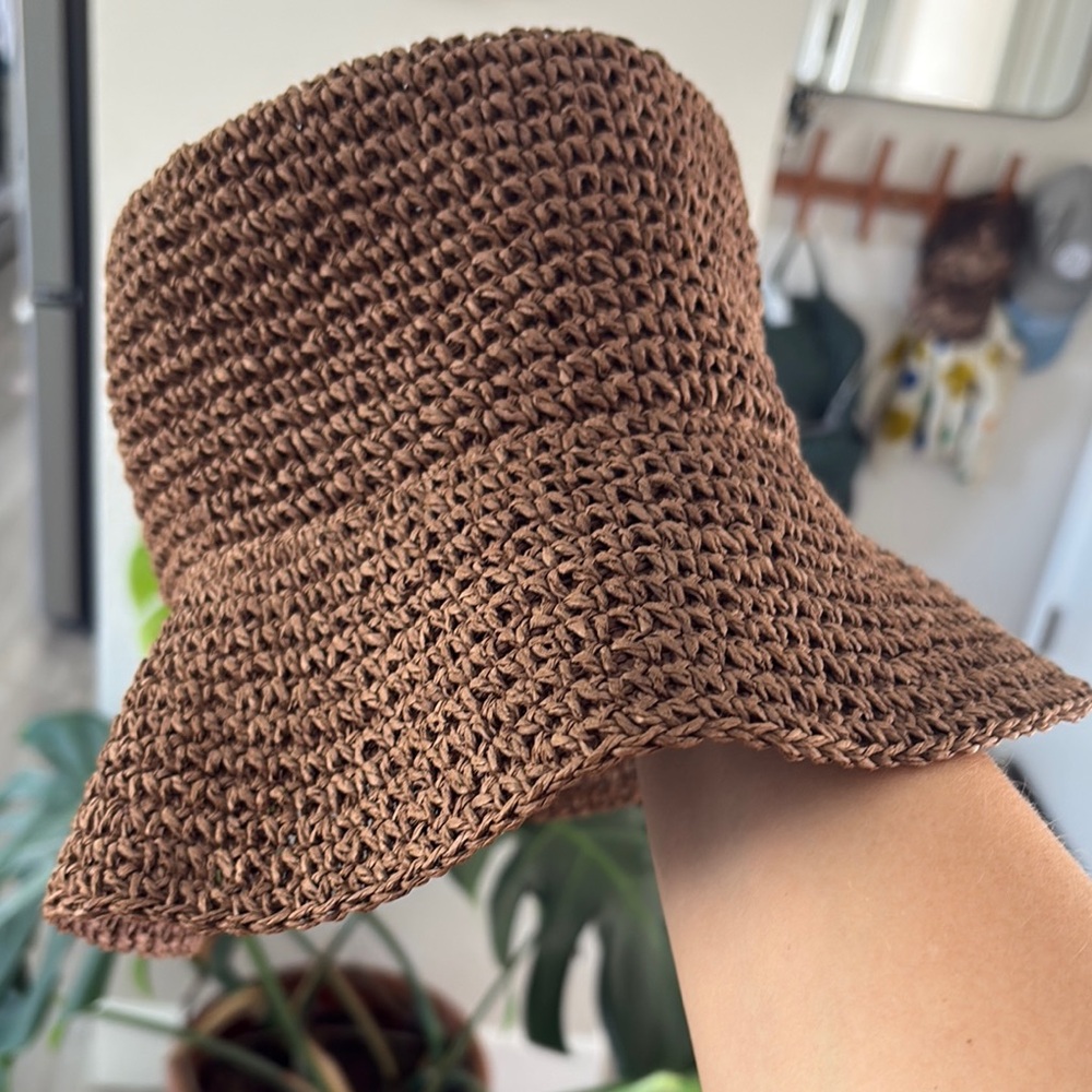 Madewell Brown Bucket Hat with Wide Brim